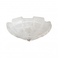 Curved and striped glass ceiling mount fixture