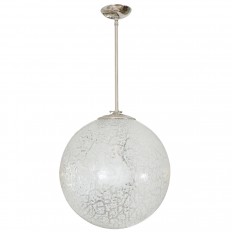 Clear and white mottled glass pendant