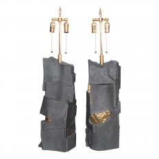 Pair of unusual resin table lamps