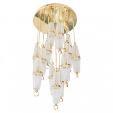 Suspended glass cluster flush mount