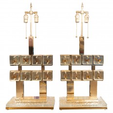 Pair of butterfly gallery table lamps