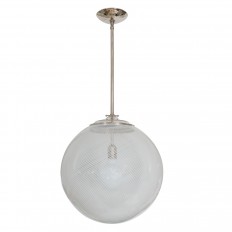 Spherical swirled lattimo glass pendant ceiling fixture