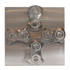 Brushed nickel sculptural cross form sconce / ceiling fixture