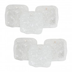 Pair of square glass and nickel sconces