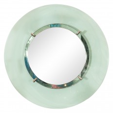Floating green glass surround mirror